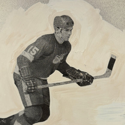 Detroit Red WIngs Hockey Player Photo Photograph Vintage Mockup Unidentified