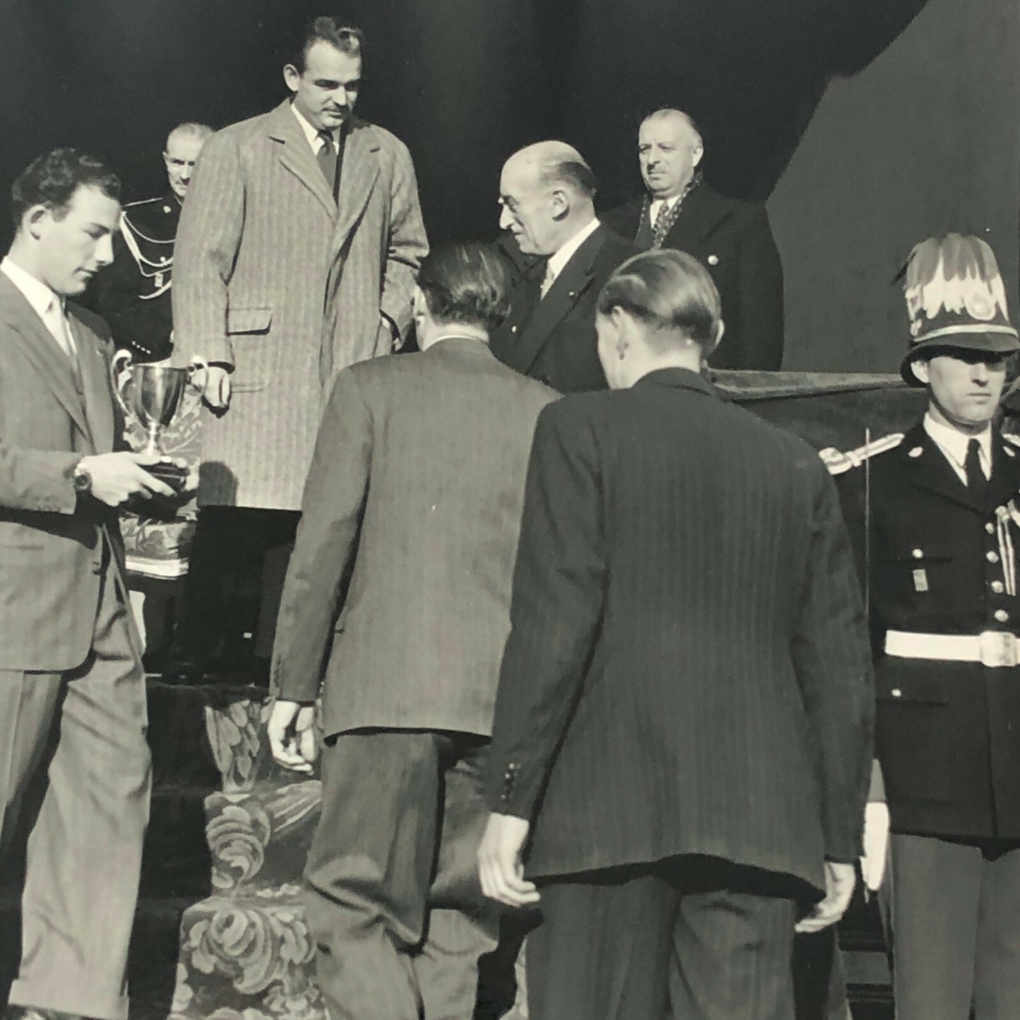 Vintage 1952 Rallye Monte Carlo Stirling Moss Award Ceremony Photo Photograph 