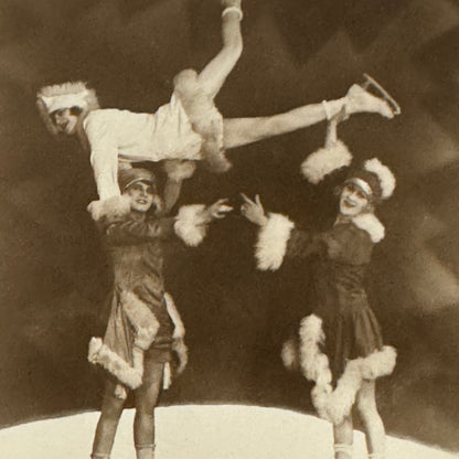 Vintage Ice Skating Dancing Ice Ballet Claire Hellen Circus Performer Postcard