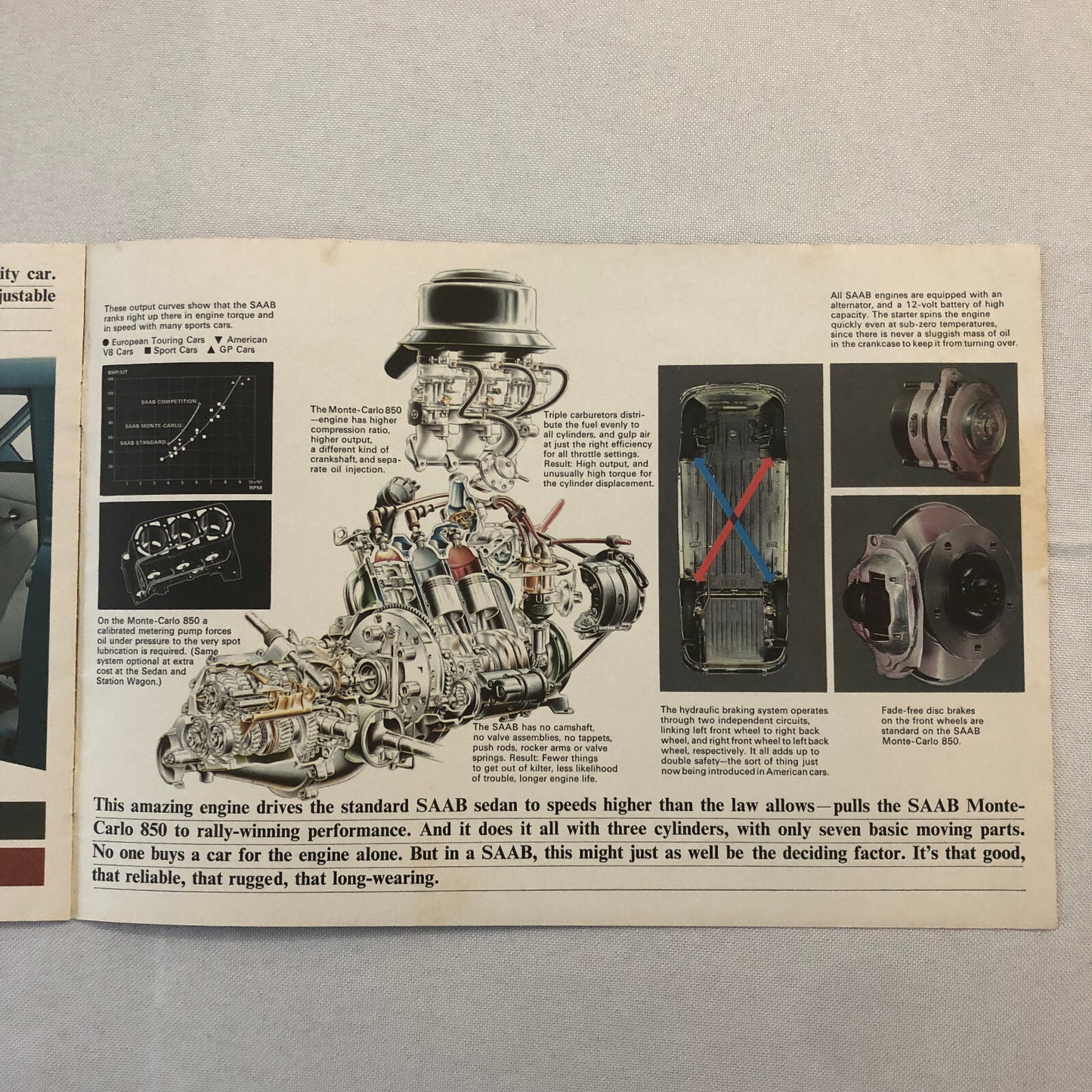 Vintage Saab Car Sales Brochure Catalog Sedan Station Wagon Monte Carlo 850