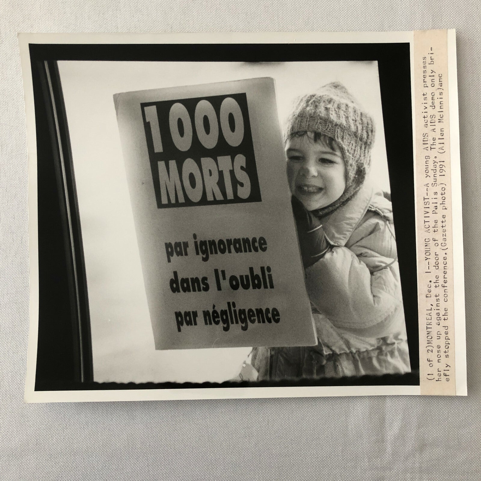 Vintage Press Photo Photograph Montreal Young AIDS Activist 1991 Montreal 