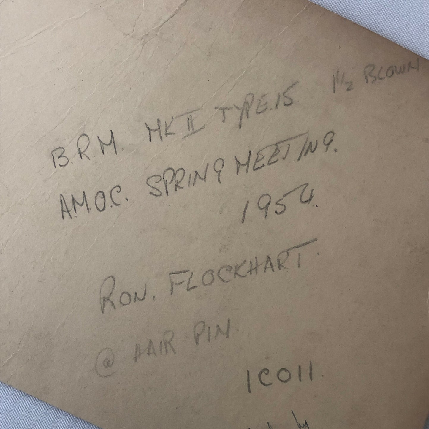 Vintage BRM 1954 Racing Photo Photograph Ron Flockhart Snetterton Spring Meet 