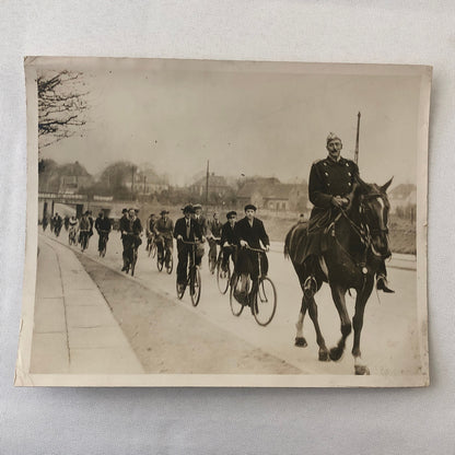 Press Photo Photograph King Christian of Denmark Leads Bicycle Parade 1933