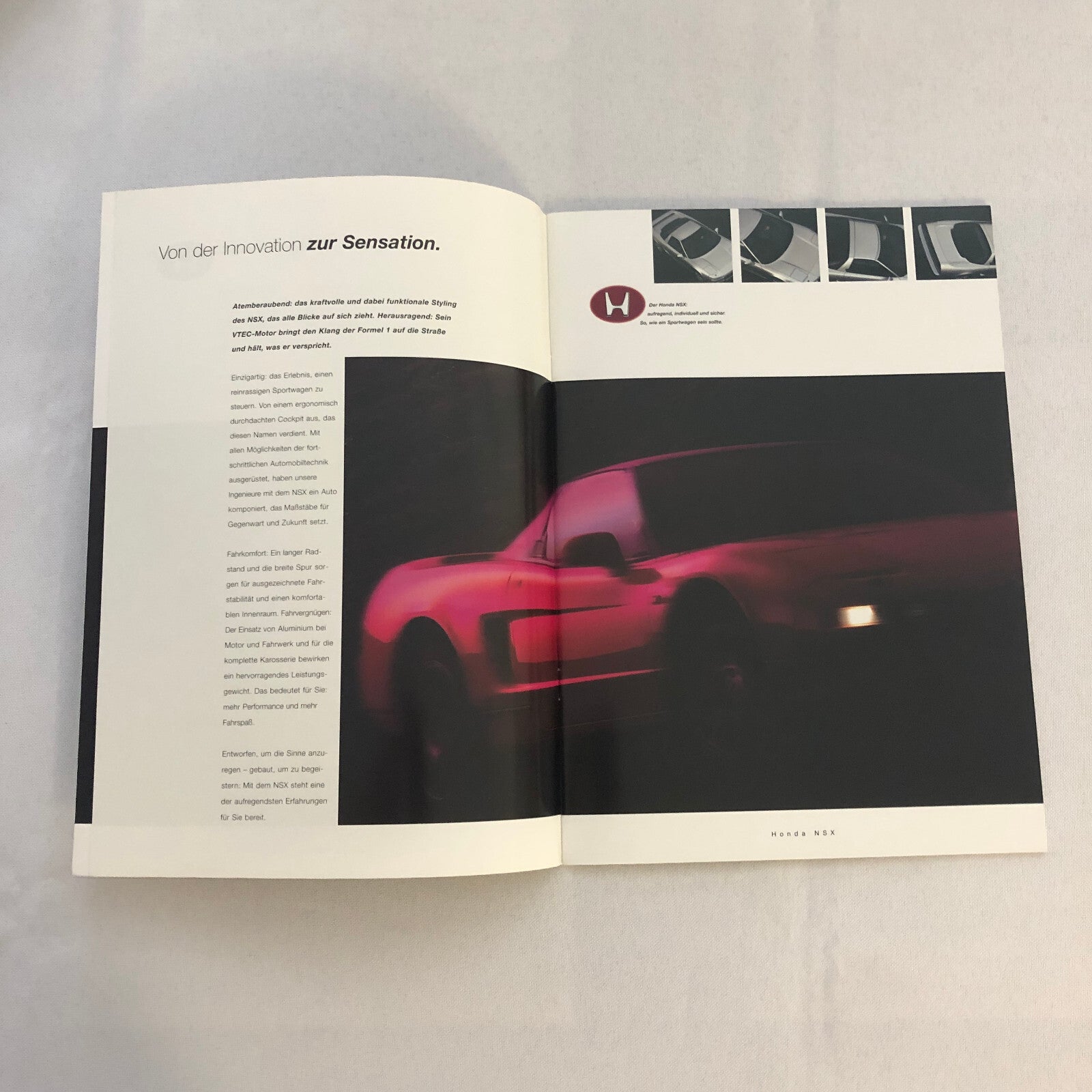 Honda NSX Car Sales Brochure GERMAN Text European Market