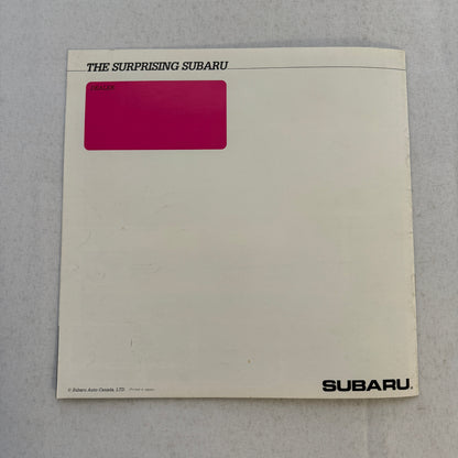 Subaru Car Sales Brochure GL Hatchback GLF Hardtop Station Wagon Vintage