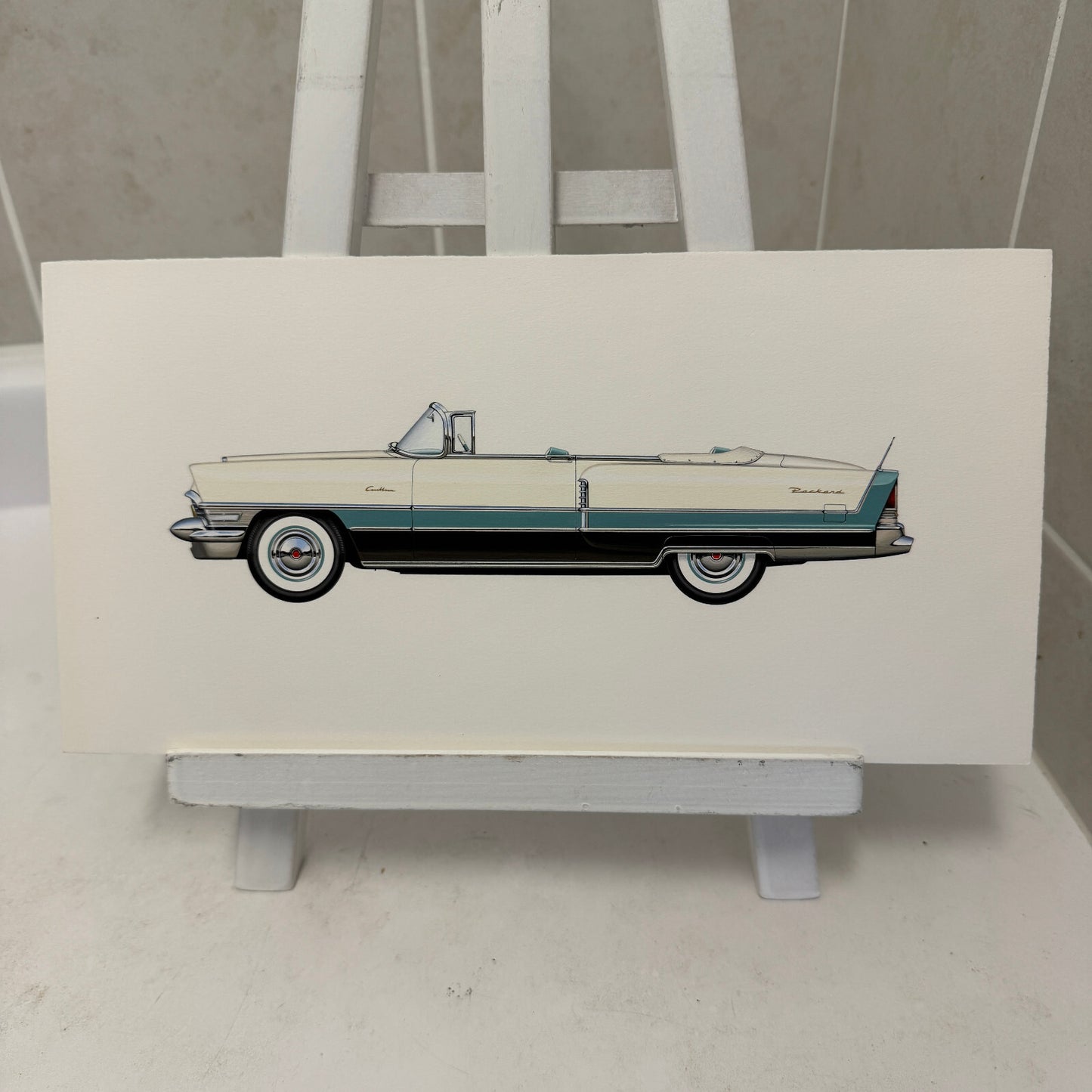1955 Packard Caribbean Convertible Car Illustration Art Drawing Hand Drawn