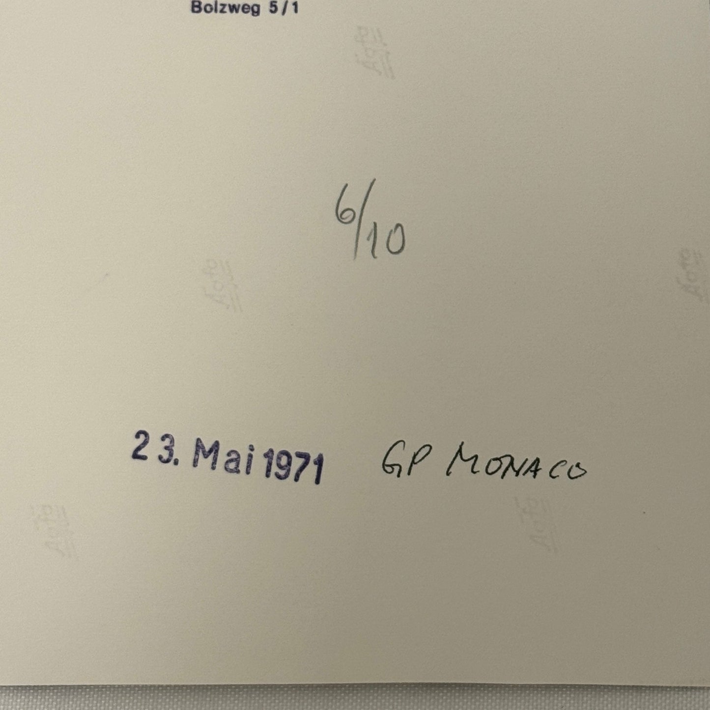 Vintage Racing Photo 1971 Monaco Grand Prix Race Clay Regazzoni Motorsport