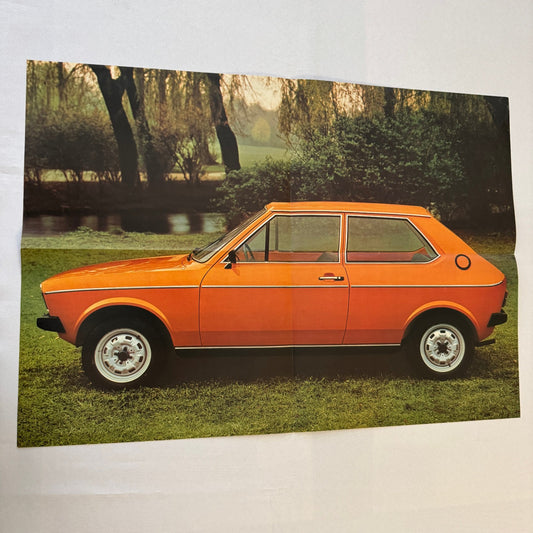 Audi 50 Poster Sales Brochure Catalog Advertising 1974 1975 GERMAN