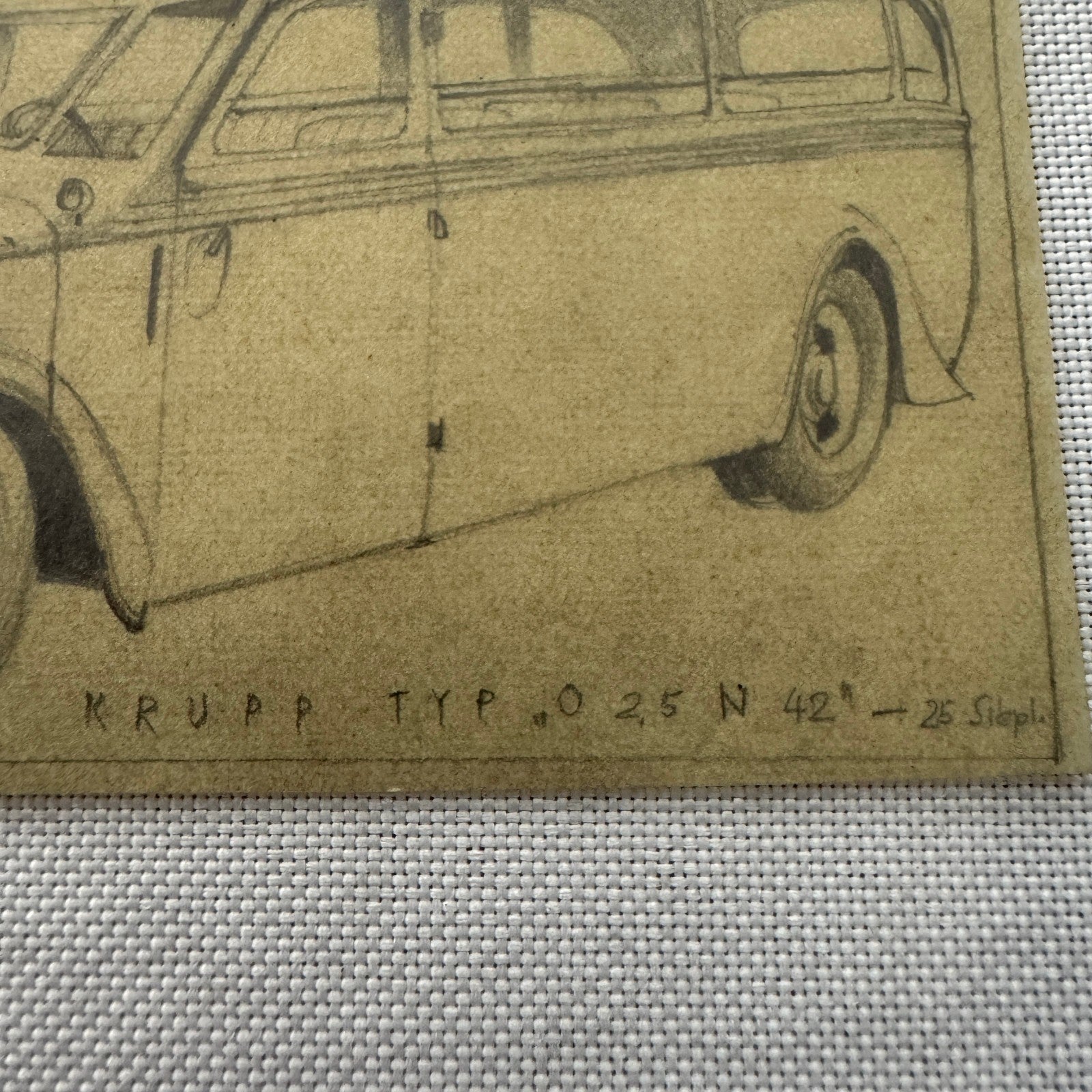 Vintage Illustration Krupp Bus Truck Germany Hand Drawn Drawing Sketch Art
