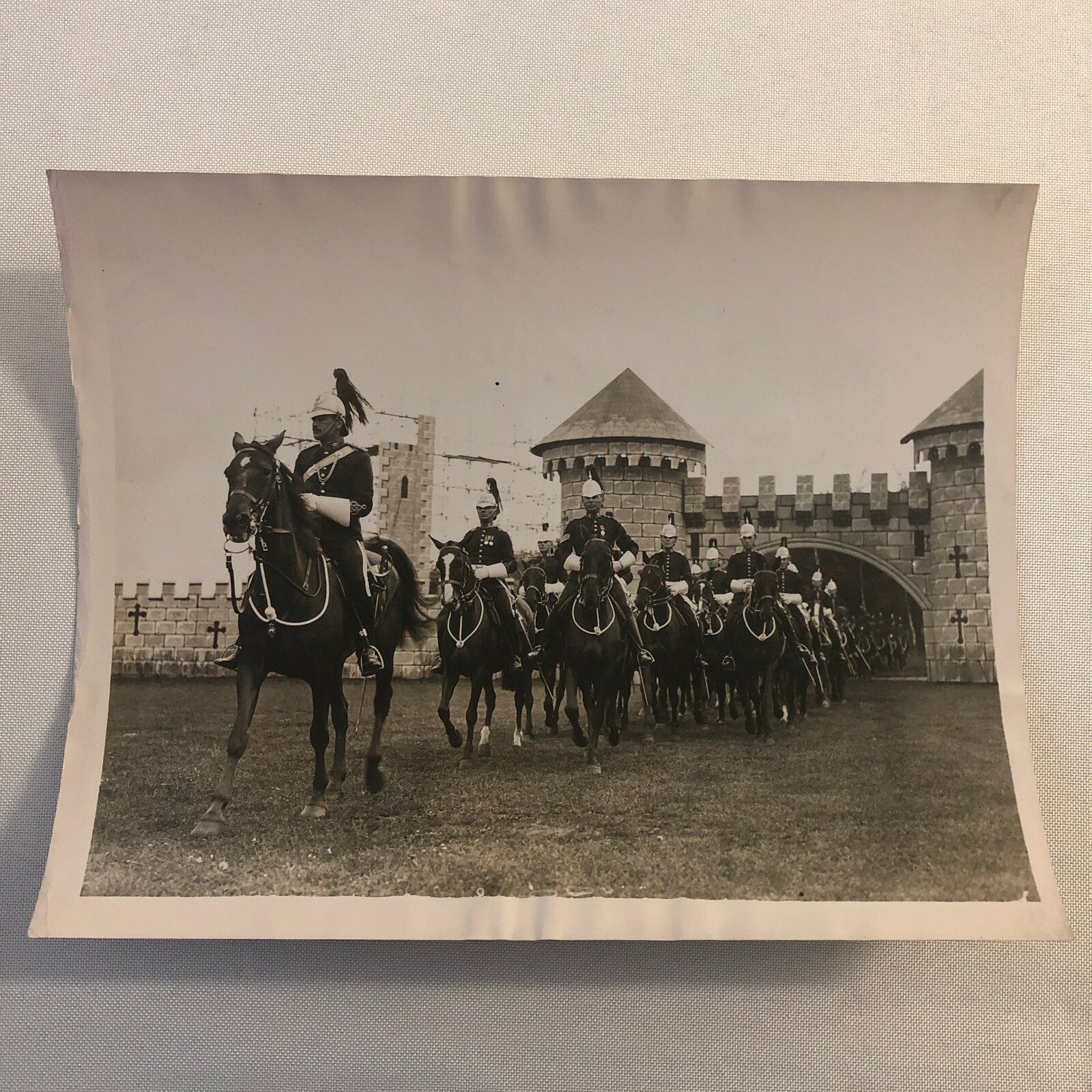 Press Photo Photograph Aldershot Tattoo Horseback 1933 3rd Dragoon Guards