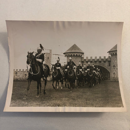 Press Photo Photograph Aldershot Tattoo Horseback 1933 3rd Dragoon Guards