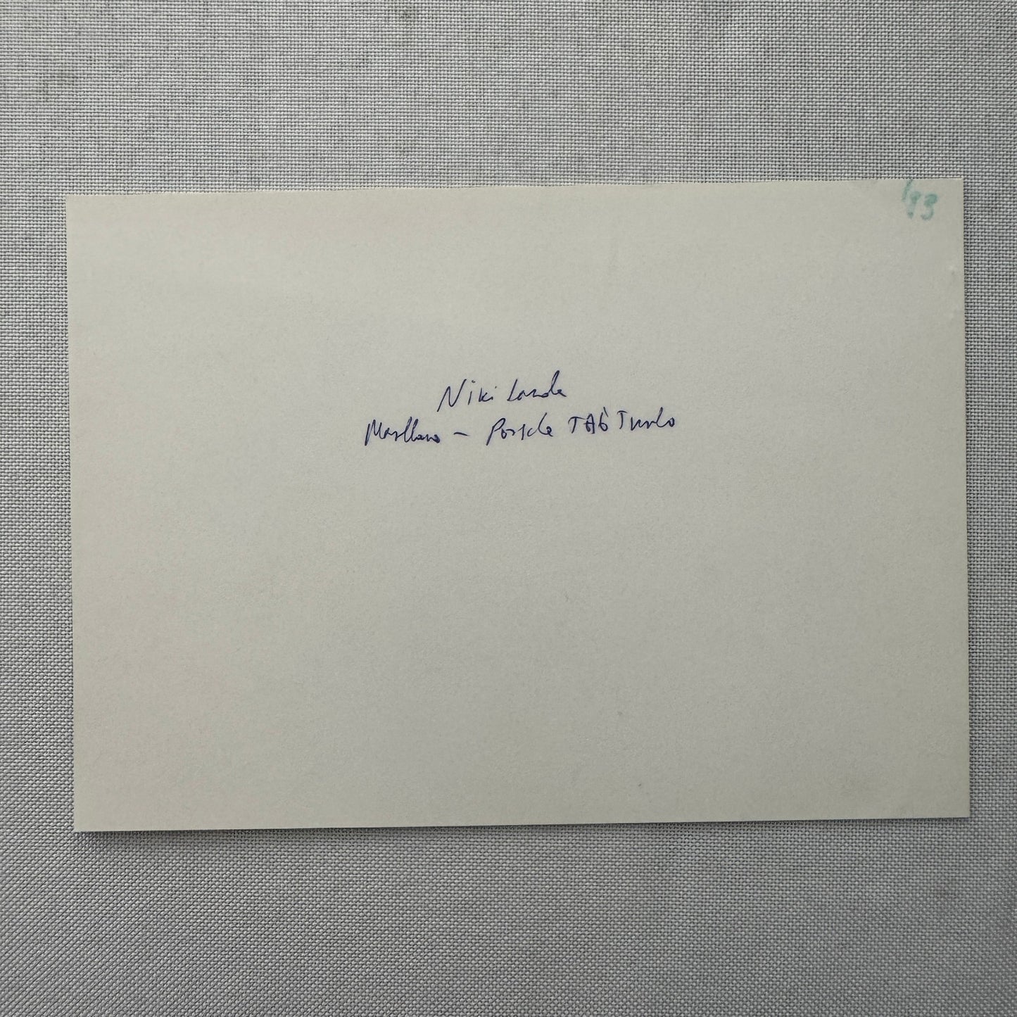 Niki Lauda Marlboro Racing Porsche TAG Turbo Car Photo Photograph Print