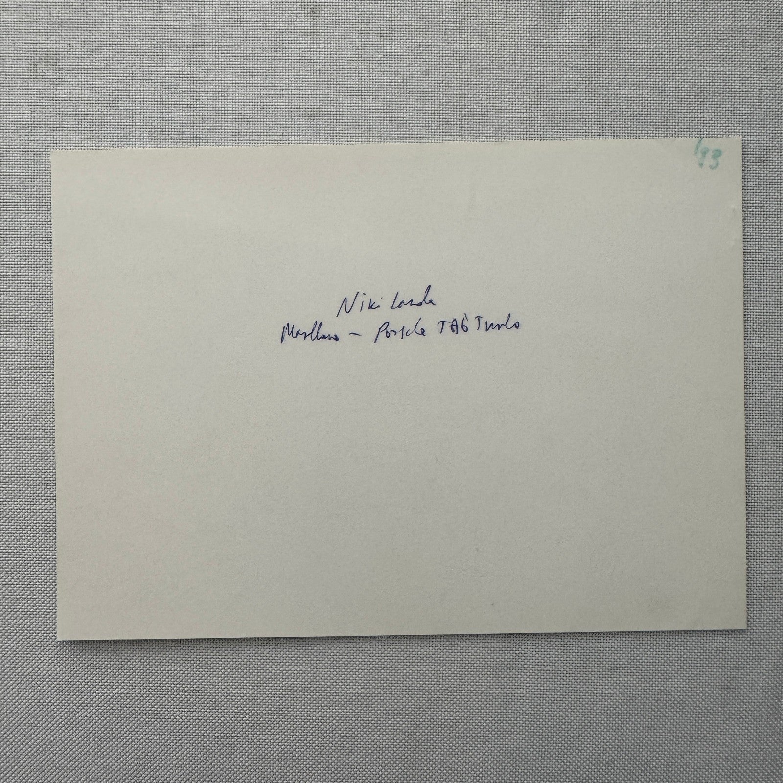 Niki Lauda Marlboro Racing Porsche TAG Turbo Car Photo Photograph Print