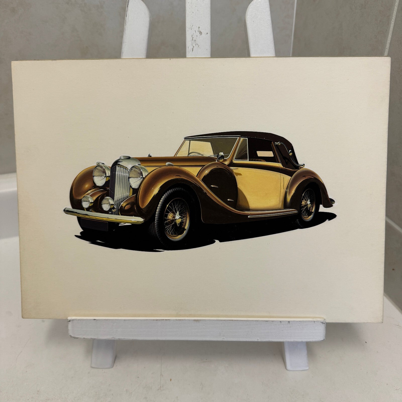 Vintage Lagonda V12 Automobile Illustration Art Drawing Hand Drawn