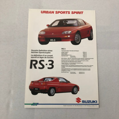 Suzuki RS-3 and RT-1 Concpet Car Prototype Car Sales Brochure GERMAN FRENCH Text
