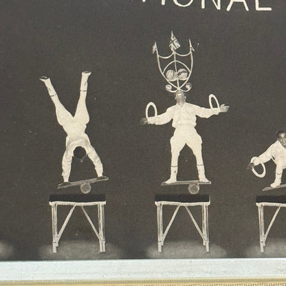 Vintage Circus Photo Acrobat Juggling Balancing Act Sensational Gunga Photograph