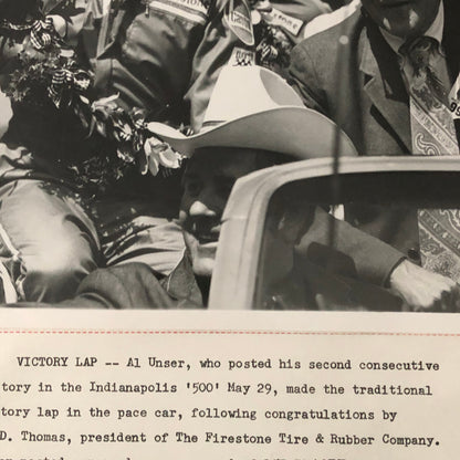 Indy Indianapolis 500 Racing Photo Photograph Al Unser Vintage 1971 ?