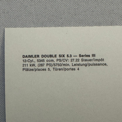 Daimler Double Six Series III Car Factory Press Photo Photograph Jaguar