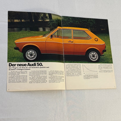 Audi 50 Poster Sales Brochure Catalog Advertising 1974 1975 GERMAN