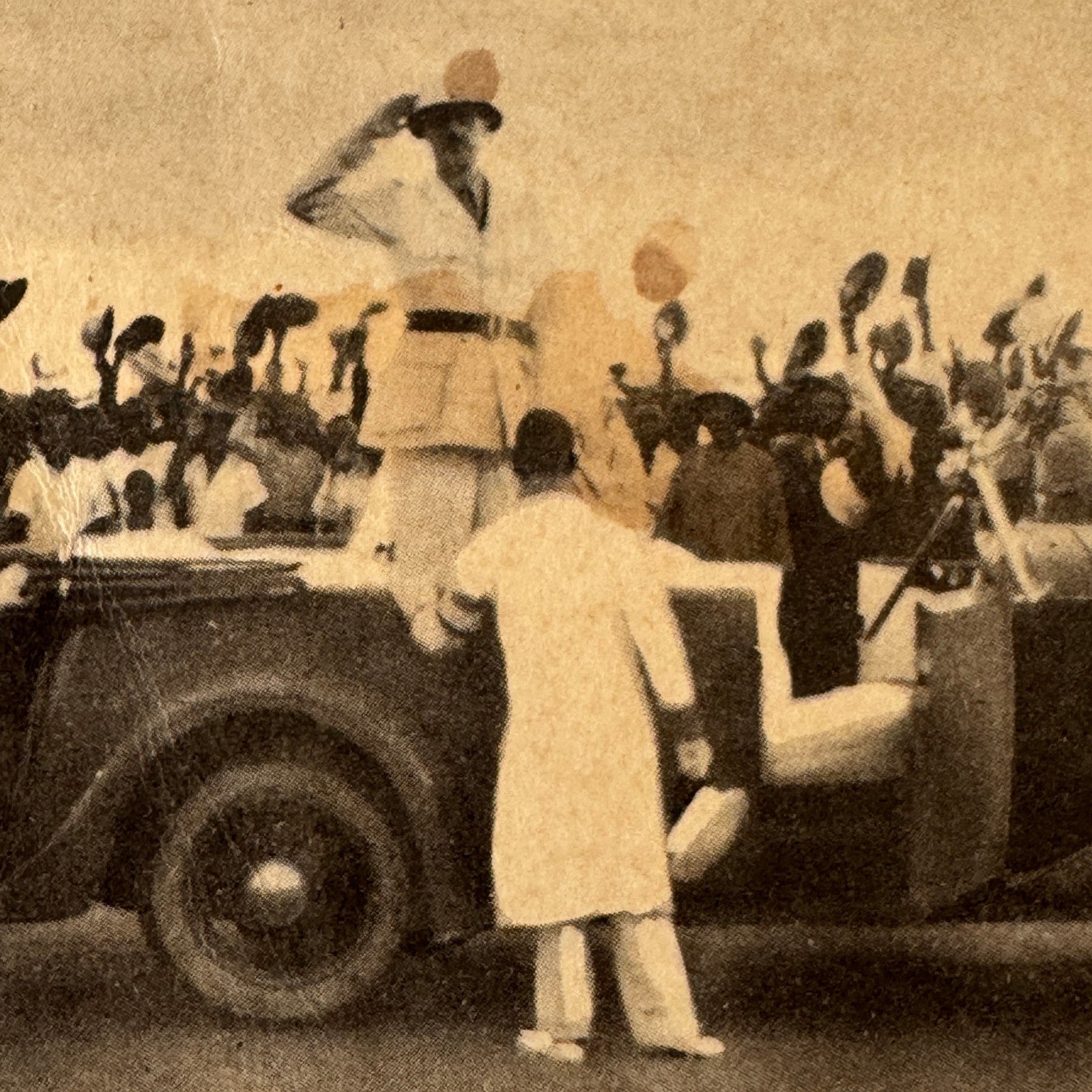 General De Gaulle In Brazzaville Congo Postcard Post Card Italian Vintage Car