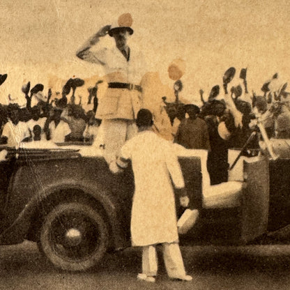General De Gaulle In Brazzaville Congo Postcard Post Card Italian Vintage Car
