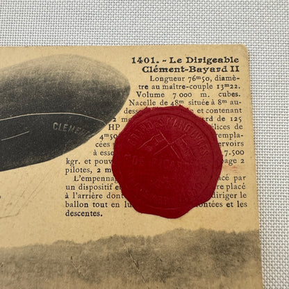 Vintage Zeppelin Airship Dirigible Postcard Post Card French Clemenet Bayard II