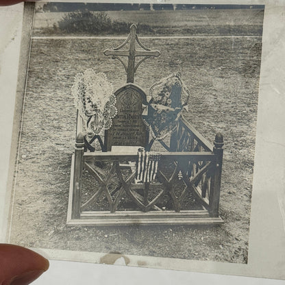 Antique Glass Plate Lantern Slide Quentin Roosevelt  Grave Cemetery