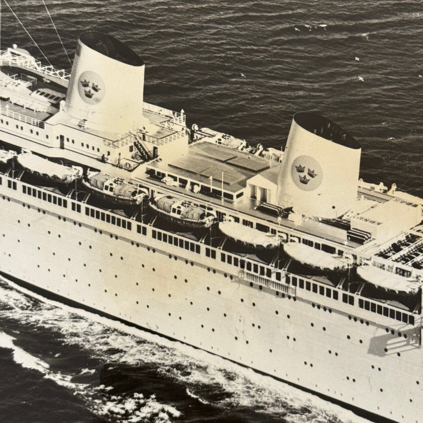 Vintage Ship Boat Photo Photograph Swedish Line MS Kungsholm 1961