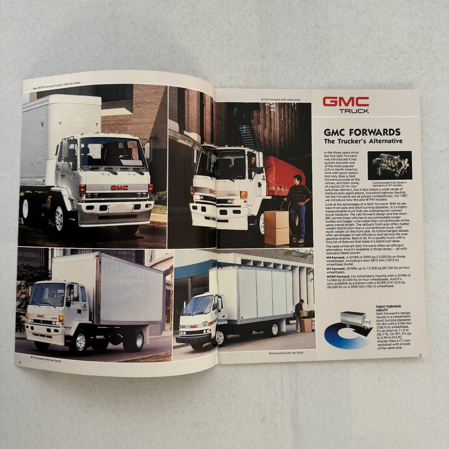 GMC Truck Sales Brochure Catalog W4 W7 W7HV 1987 1988 Vintage