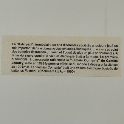 La Jamais Contente Camille Jenatzy Electric Car Photo Photograph Print