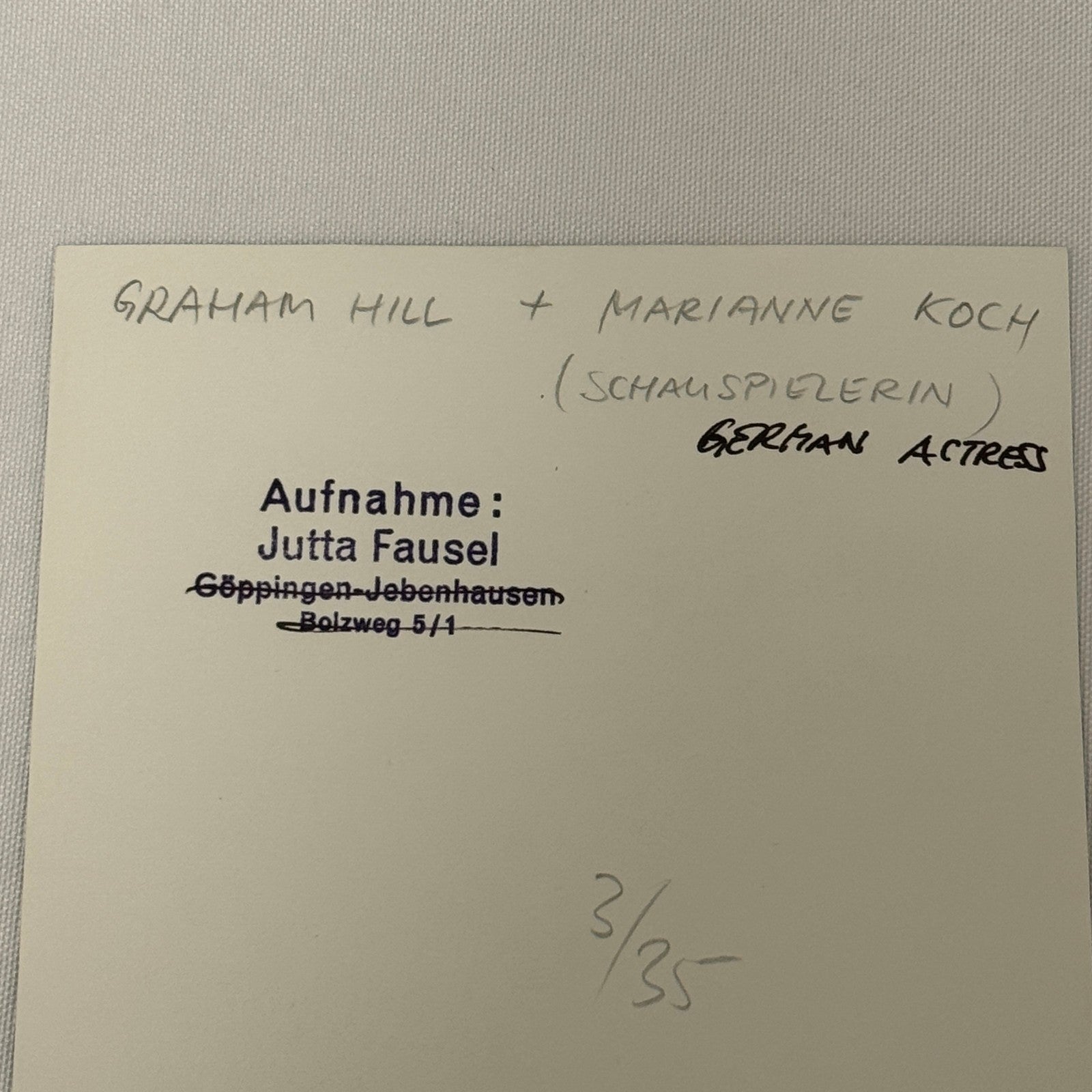 Vintage Racing Photo 1969 German Grand Prix Graham Hill Marianne Koch Motorsport