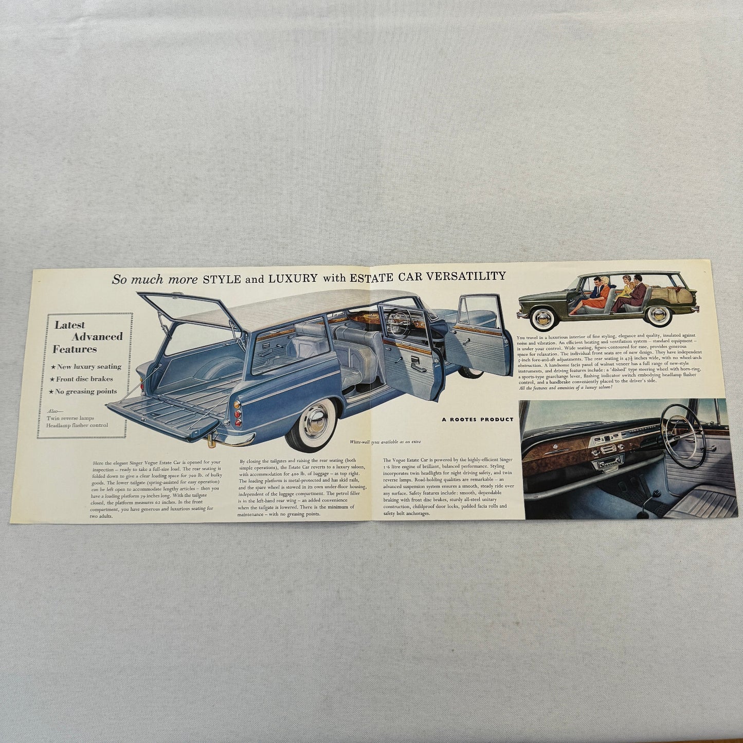 Singer Vogue Estate Car Station Wagon Sales Brochure Catalog Advertising Vintage