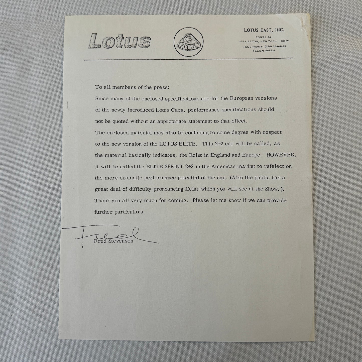 1976 Lotus Car Press Kit Brochure Photo Photograph Lotus Elite Lotus Esprit +