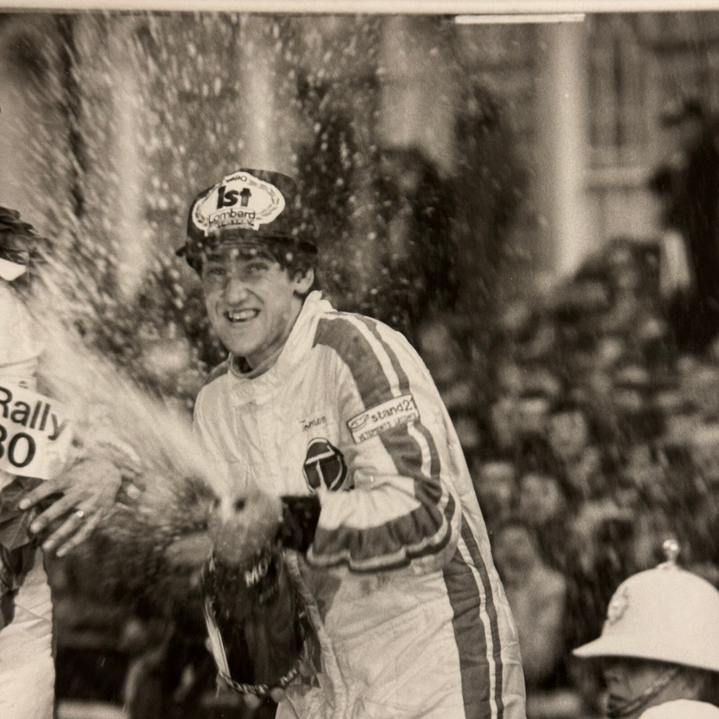 1980 RAC Rally Rallye Driver Racing Photo Photograph Champagne Victory