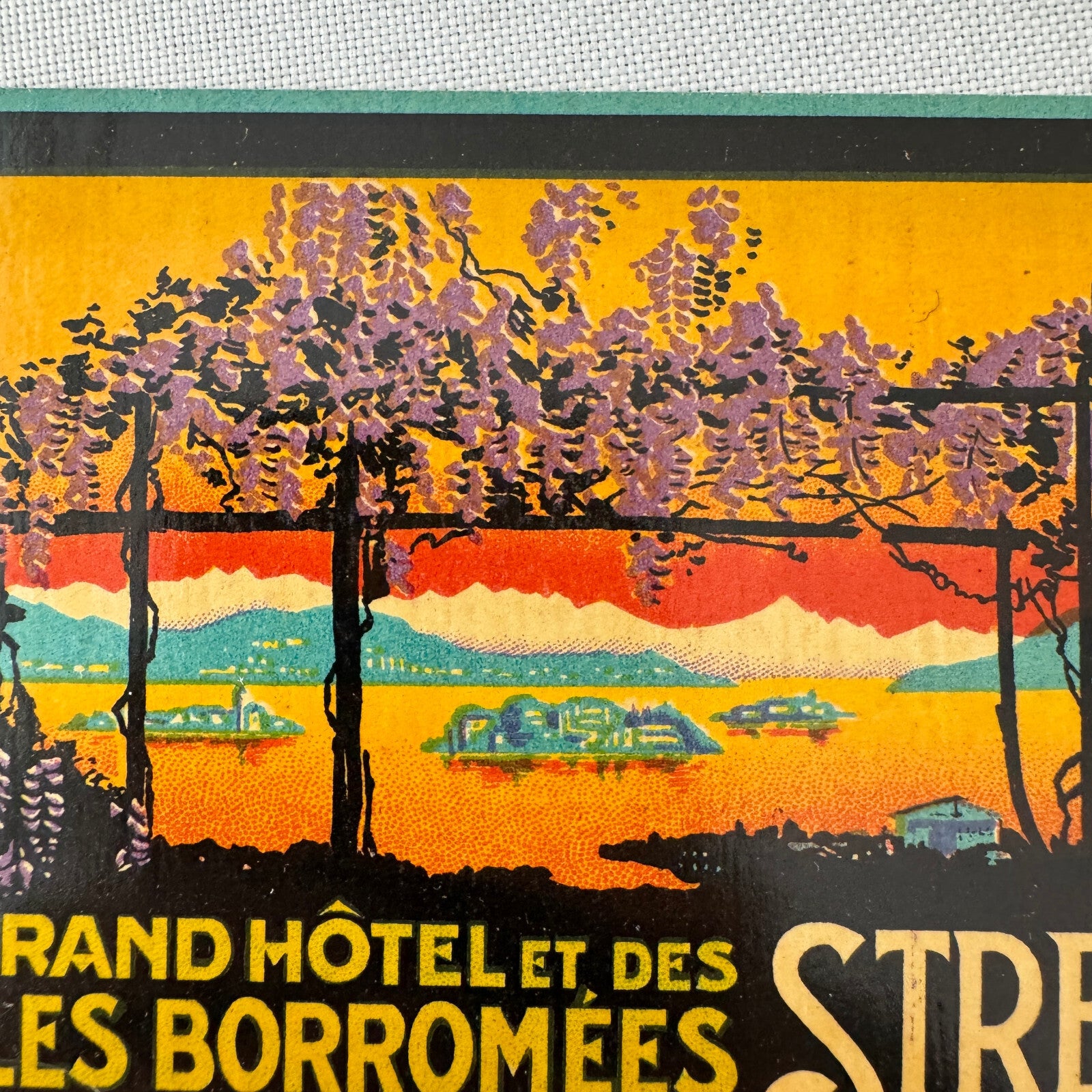 Vintage Hotel Travel Luggage Label Regina Palace Stresa Lac Majeur Italy