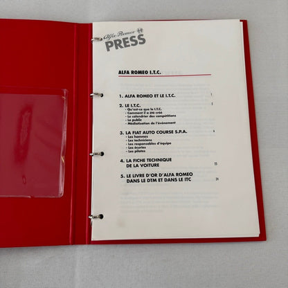 1996 Alfa Romeo 155 V6 ITC Racing Press Kit Brochure Photos Martini FRENCH