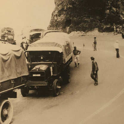 Press Photo Photograph United States Army 27th Infantry Trucks Soldiers Military