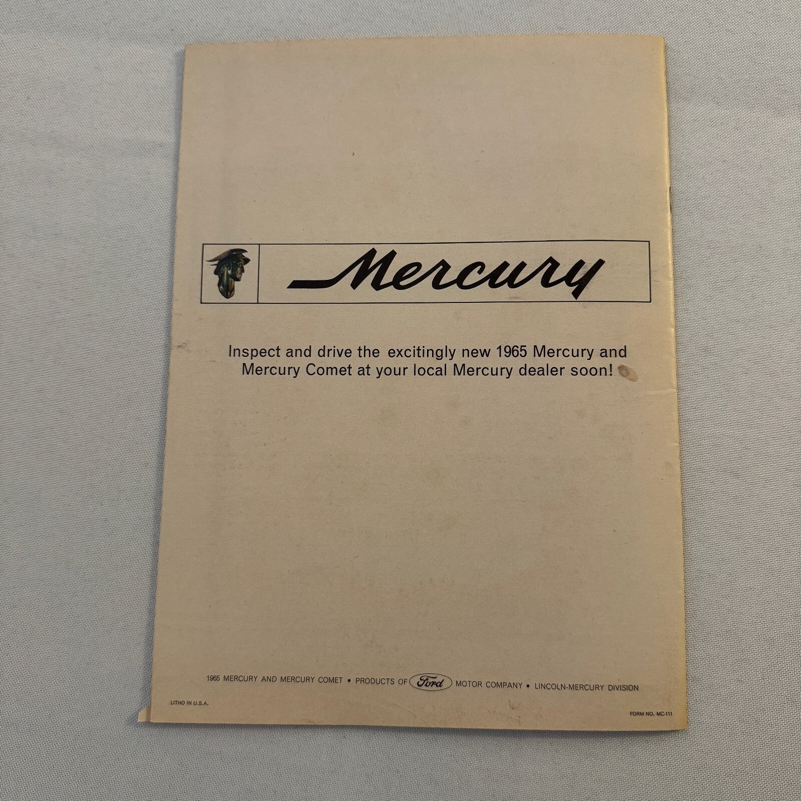 1965 Mercury Car Sales Brochure Catalog Park Lane Montclair Monterey Comet