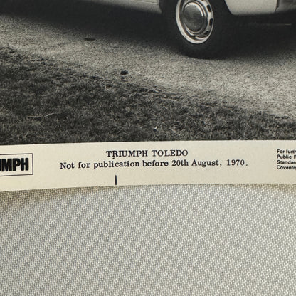 Triumph Toledo Car Factory Press Photo Photograph Print 1971