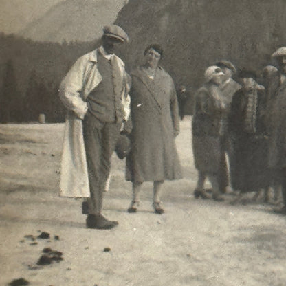 Vintage Photograph People with Antique Cars Early Automobiles