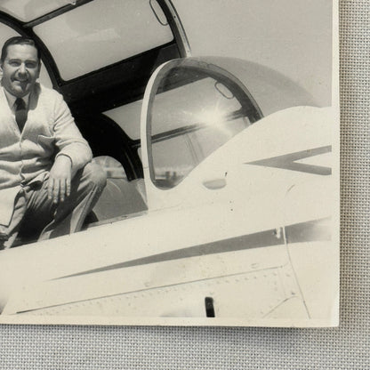 Man with Vintage Airplane Aircraft Plane Photo Photograph