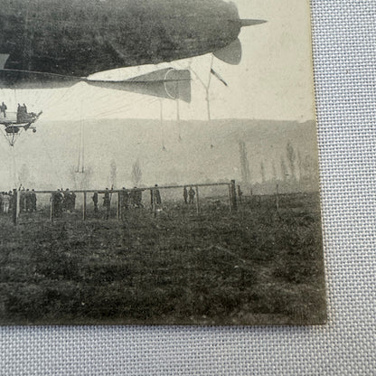 Vintage Zeppelin Airship Dirigible Postcard Post Card French Republique Republic