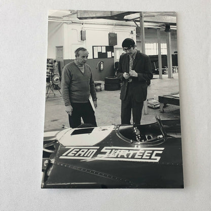 Vintage Racing Photo Photograph John Surtees Being Interviewed Race Car