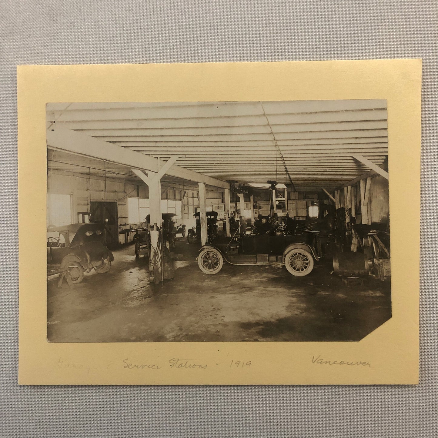 Vintage Car Automobile Service Station Garage Photo Photograph 1919 Vancouver