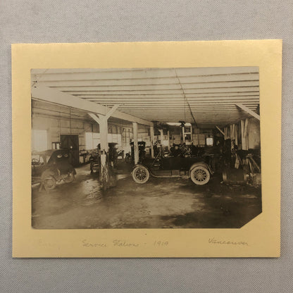 Vintage Car Automobile Service Station Garage Photo Photograph 1919 Vancouver