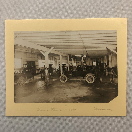 Vintage Car Automobile Service Station Garage Photo Photograph 1919 Vancouver