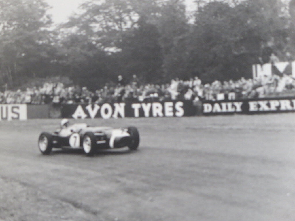 Vintage Racing Photo Photograph Stirling Moss at Oulton Park 