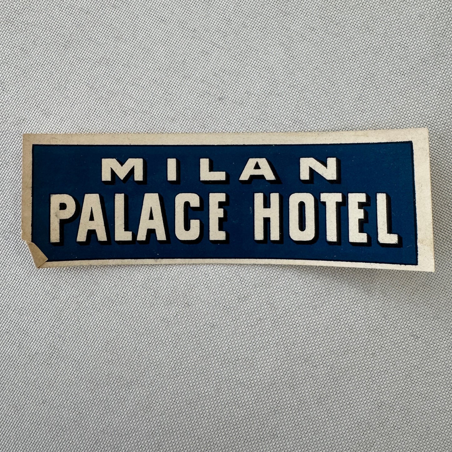 Vintage Hotel Travel Luggage Label Milan Palace Hotel