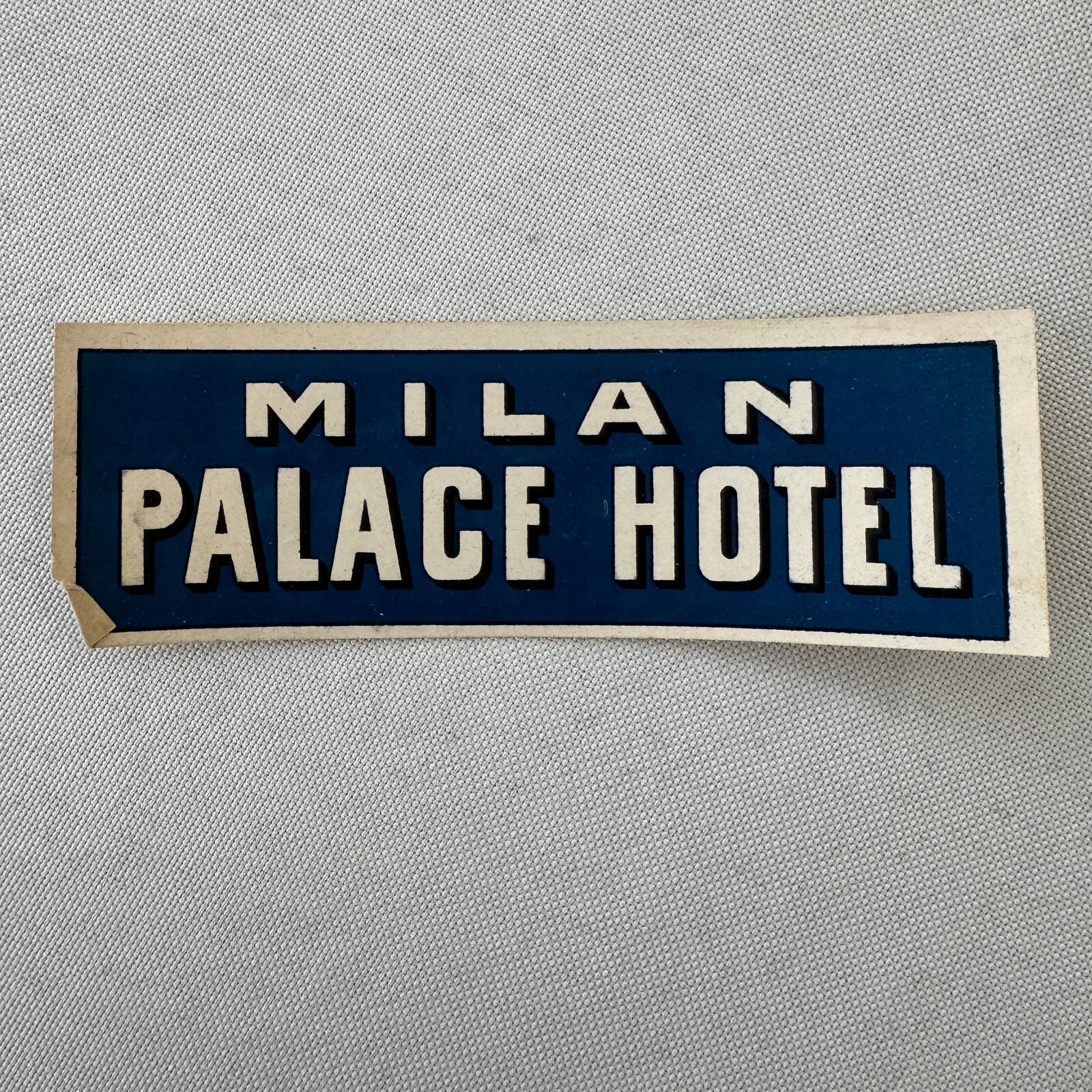 Vintage Hotel Travel Luggage Label Milan Palace Hotel