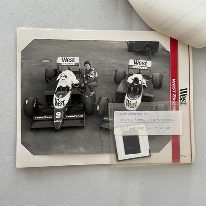 1987 West Zakspeed Racing Team Press Kit Photos Slides Martin Brundle GERMAN